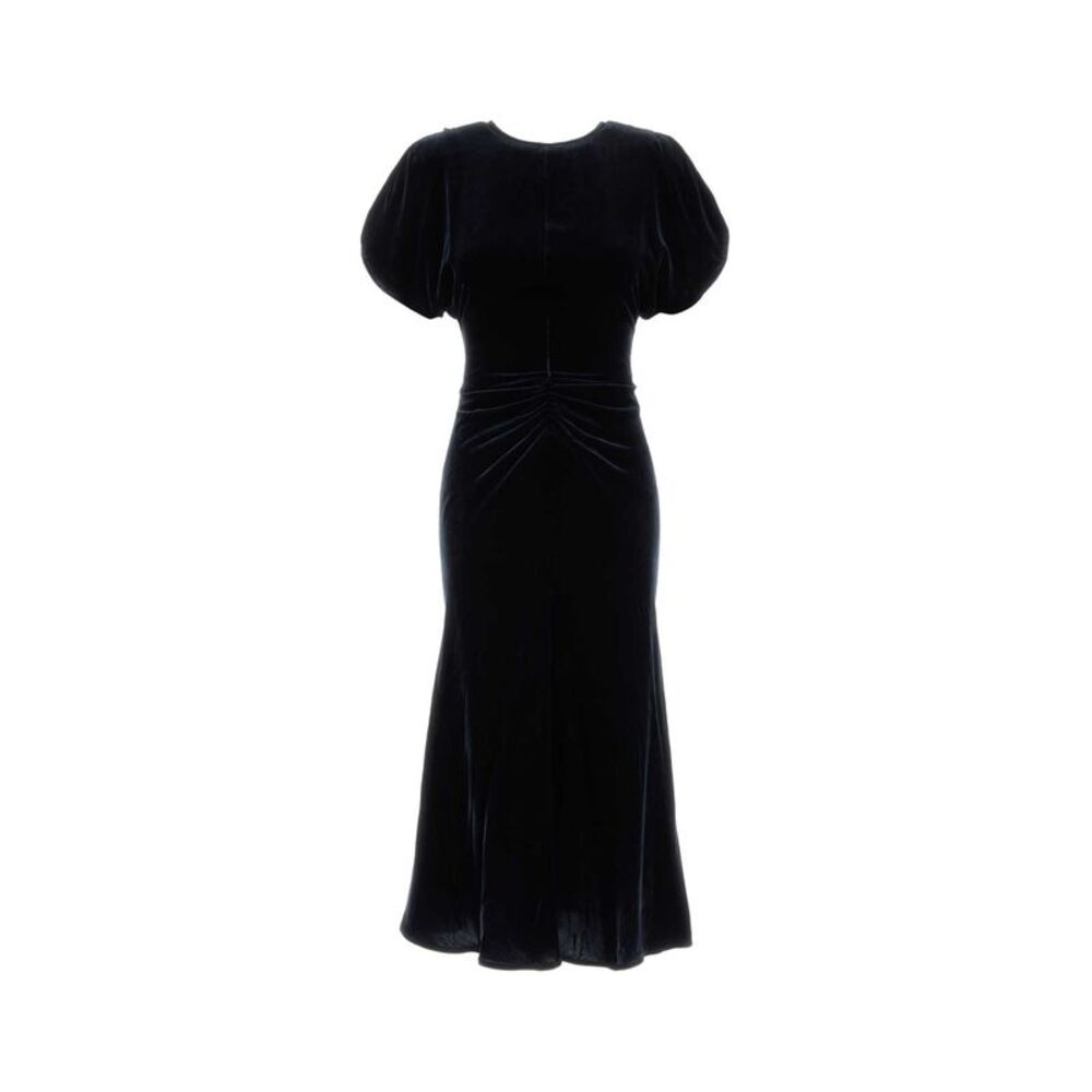 Victoria Beckham Women Midnight Blue Velvet Bela Dress